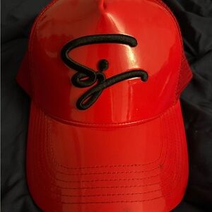 Red Cap with Black Logo